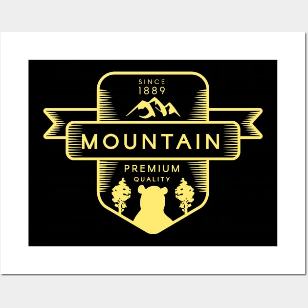 Badge Mountai Premium Wall Art by Rizaldiuk